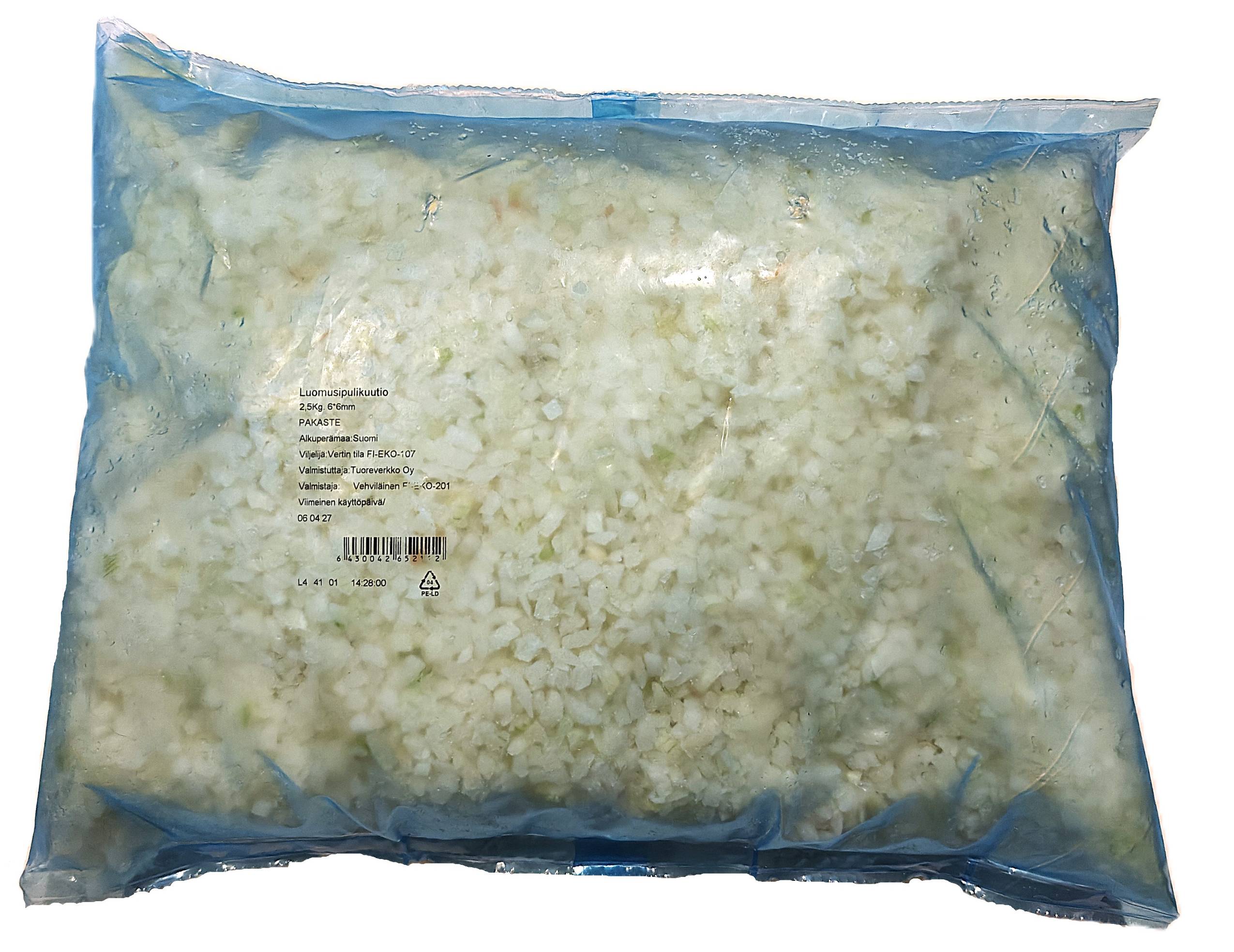 luomusipulikuutio pakaste 2,5 kg